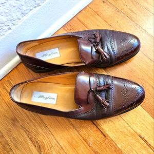 VINTAGE Men's Mezlan Brown Leather Tassled Loafers